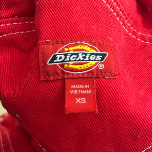 Dickies Womans Red Overall Bibs - Picture 13 of 14